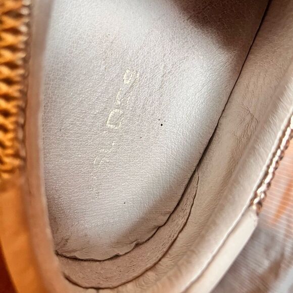 J/Slides Hippie Off White and Gold Leather & Suede Sneakers Size 8.5 - Picture 6 of 7